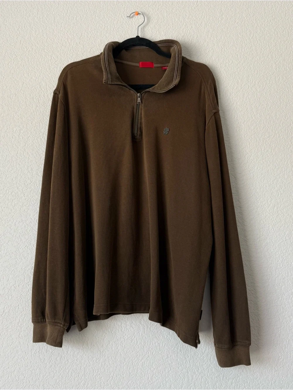 Izod Brown Quarter-Zip Pullover Sweater